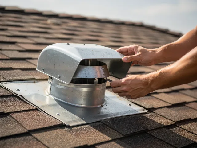 South Gate Dryer Vent Cleaning certified technician safely cleaning a roof-mounted dryer vent in South Gate