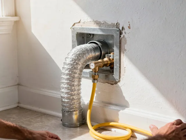 South Gate Dryer Vent Cleaning certified technician performing specialized gas dryer vent cleaning in South Gate